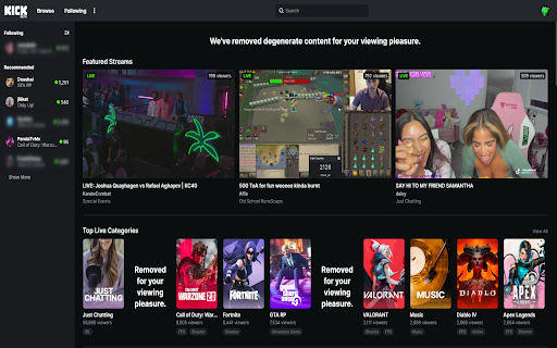 Anti Degen [Kick]  from Chrome web store to be run with OffiDocs Chromium online